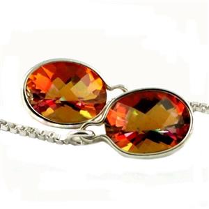 925 Sterling Silver Threader Earrings, Twilight Fire Topaz, SE005