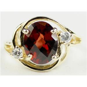 10K, 14K or 18K Gold Ladies Ring, Mozambique Garnet, R021