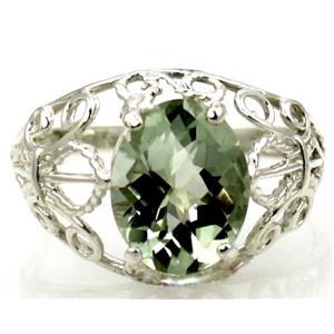 SR162, Green Amethyst, 925 Sterling Silver Ring