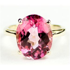 10K, 14K or 18K Gold Ladies Ring, Pure Pink Topaz, R055