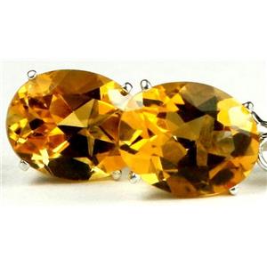 925 Sterling Silver Leverback Earrings, Citrine, SE107