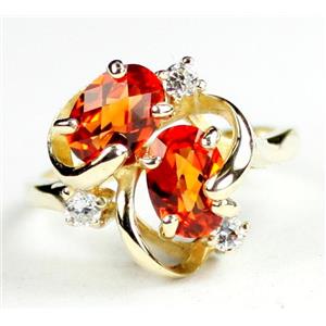 10K, 14K or 18K Gold Ladies Ring, Created Padparadscha Sapphire, R016
