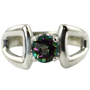 SR307, Mystic Fire Topaz 925 Sterling Silver Ring