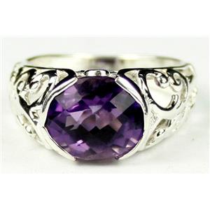 925 Sterling Silver Ladies East-West Ring, Amethyst, SR360