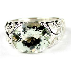 Green Amethyst (Prasiolite), 925 Sterling Silver Ring, SR360