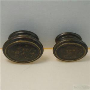 Oval Cabinet Knob Drawer Pull Metal Antiqued Brushed Brass Finish Furniture