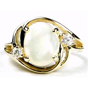 10K, 14K or 18K Gold Ladies Ring, Mother of Pearl, R021
