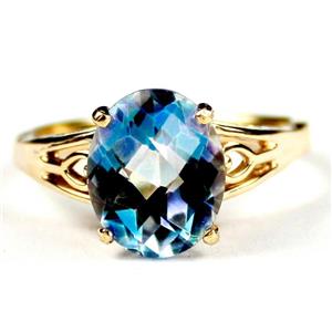 10K, 14K or 18K Gold Ladies Ring, Neptune Garden Topaz, R139