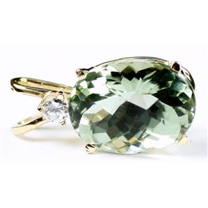 P019, Green Amethyst 14k Gold Pendant