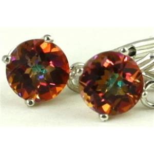 925 Sterling Silver Leverback Earrings, Twilight Fire Topaz, SE017