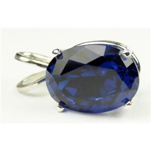 925 Sterling Silver Pendant, Created Blue Sapphire, SP004