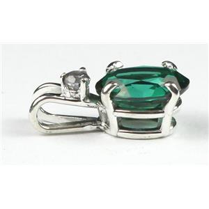 925 Sterling Silver Pendant, Russian Nanocrystal Emerald, SP020