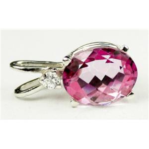 925 Sterling Silver Pendant, Pure Pink Topaz, SP020