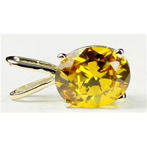 P002, Golden Yellow CZ 14k Gold Pendant