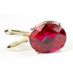 P002, Created Ruby 14k Gold Pendant