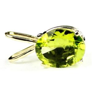 P002, Peridot, 14k Gold Pendant