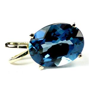 P040, London Blue Topaz 14K Gold Pendant
