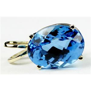 P040, Swiss Blue Topaz 14K Gold Pendant