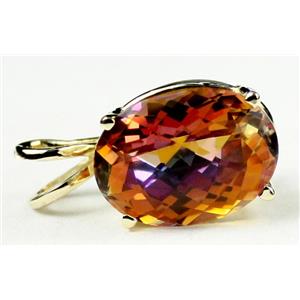 P040, Twilight Fire Topaz 14K Gold Pendent