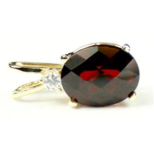 P022, Mozambique Garnet 14K Gold Pendant w/accent