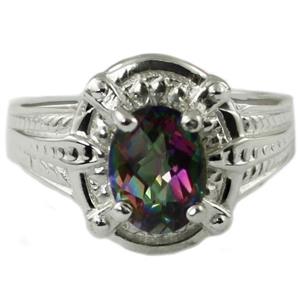 SR284, Mystic Fire Topaz, 925 Sterling Silver Ring