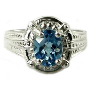SR284, Swiss Blue Topaz, 925 Sterling Silver Ring