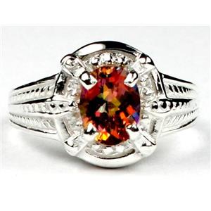 SR284, Twilight Fire Topaz, 925 Sterling Silver Ring