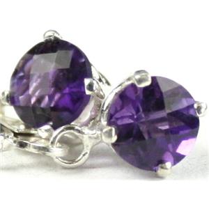 925 Sterling Silver Leverback Earrings, Amethyst, SE017