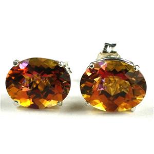 925 Sterling Silver Post Earrings, Twilight Fire Topaz, SE102