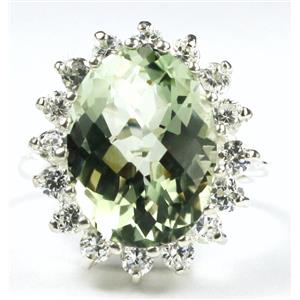 SR310, Green Amethyst, 925 Sterling Silver Ring