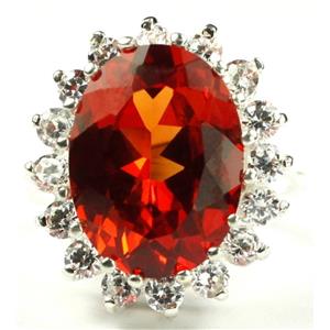 SR310, Padparadsha CZ, 925 Sterling Silver Ring
