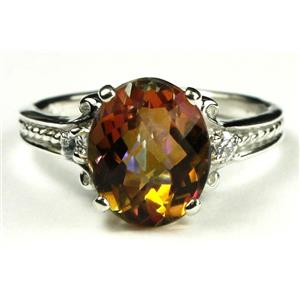 925 Sterling Silver Ladies Ring, Twilight Fire Topaz, SR136