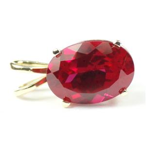 P006, Created Ruby, 14k Gold Pendant
