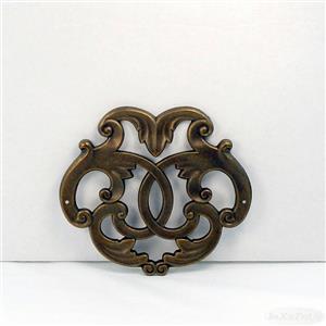 Ornate Furniture Cabinet  Door Drawer Emblem Embellishment Accent Antique Gold