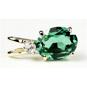 P021, Russian Nanocrystal Emerald, 14k Gold Pendants