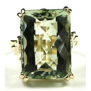 10K, 14K or 18K Gold Ladies Ring, Green Amethyst, R039