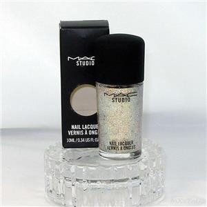 MAC Nail Lacquer Polish Silver Dew ( white gold Multi Pearl Glitter ) Boxed