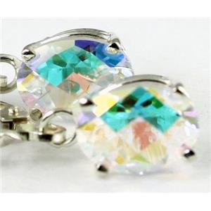 925 Sterling Silver Leverback Earrings, Mercury Mist Topaz, SE007