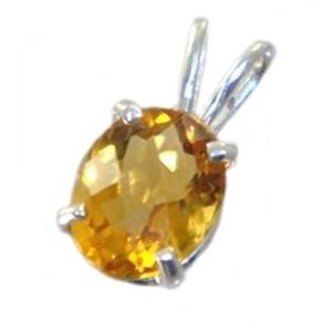 925 Sterling Silver Pendant, Citrine SP002
