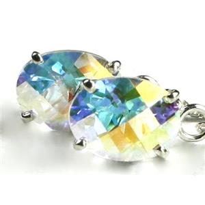 925 Sterling Silver Threader Earrings, Mercury Mist Topaz, SE003