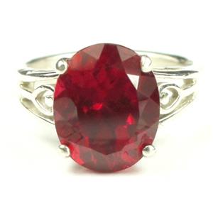 SR139, Created Ruby, 925 Sterling Silver Ring