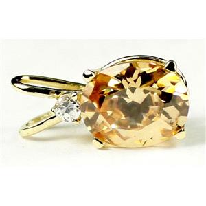P020, Champagne CZ, 14K Gold Pendant