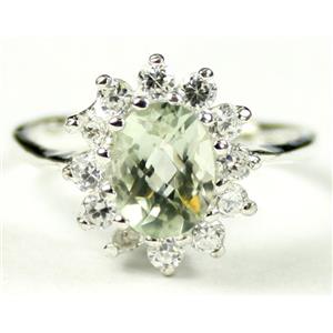 SR235, Green Amethyst, 925 Sterling Silver Ring