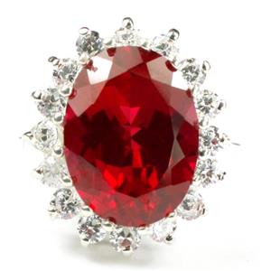 SR310, Created Ruby, 925 Sterling Silver Royal Engagement Ring