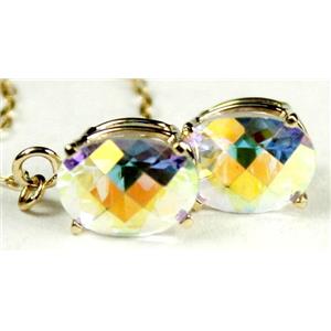 14k Gold Threader Earrings, Mercury Mist Topaz, E003