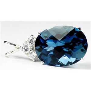 925 Sterling Silver Pendant w/accents, London Blue Topaz, SP016