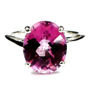 Sterling Silver Ladies Ring, Pure Pink Topaz, SR055