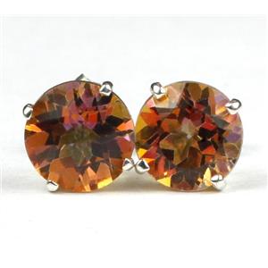 14k Gold Post Earrings, Twilight Fire Topaz, E112