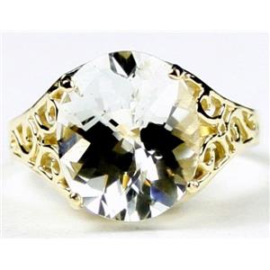 10K, 14K or 18K Gold Ladies Ring, Silver Topaz, R057