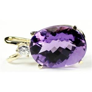 P019, Amethyst 14K Gold Pendant